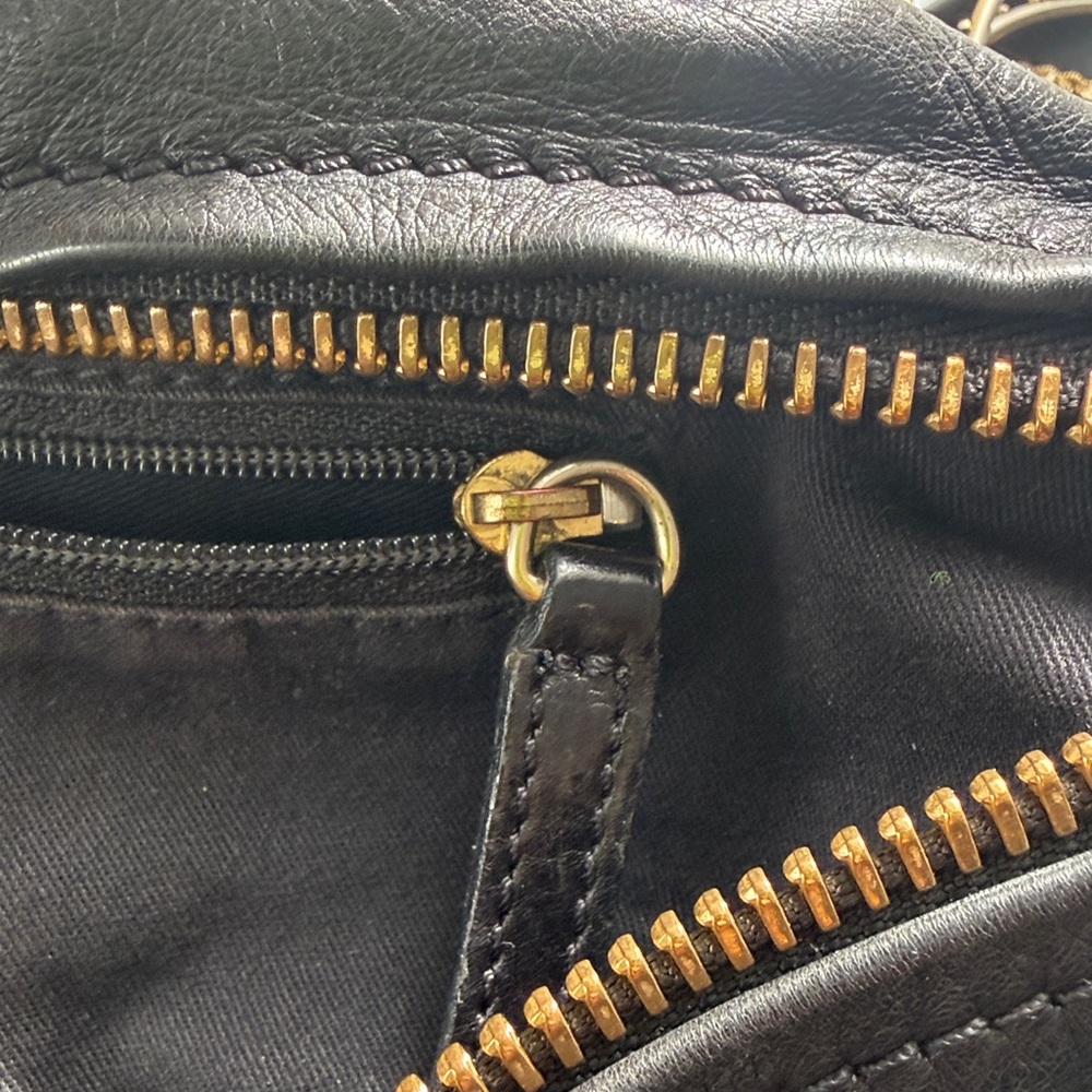 Givenchy Black Aged Leather Pandora Large Satchel Handbag Gold HW - Picture 11 of 16